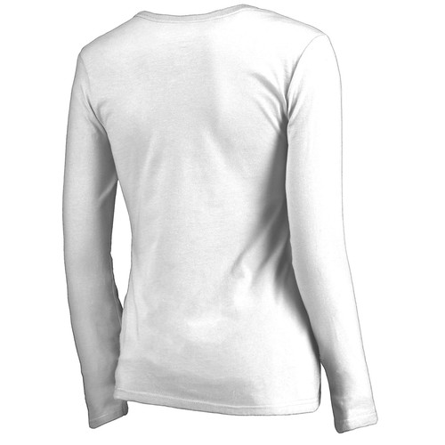 Women's White New Jersey Devils Team Alternate Long Sleeve V-Neck T-Shirt - Picture 3 of 3