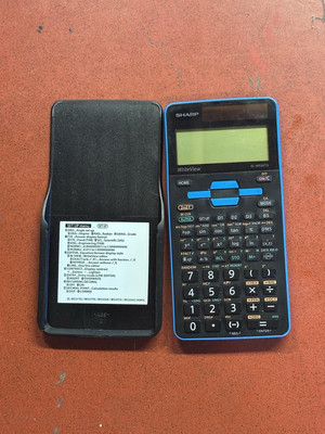 BLUE SHARP WRITEVIEW EL-W535TG SCIENTIFIC 16 DIGIT SOLAR CALCULATOR WITH COVER