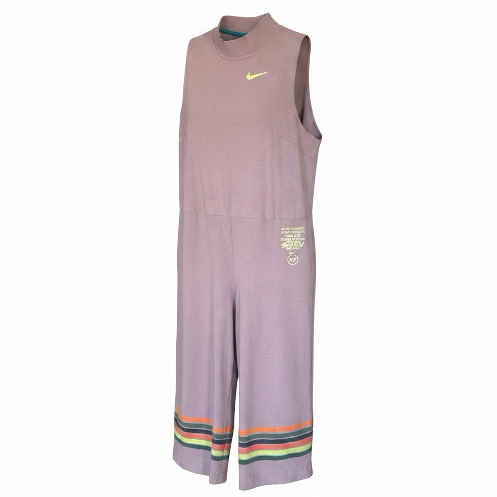 Nike N7 Jumpsuit Generations Lilac Romper Wide Leg Zip Back  Womens Medium