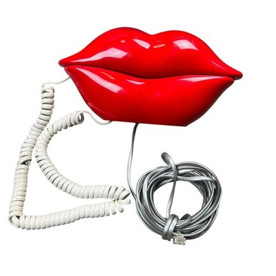 Vintage Red Lips Landline Telephone Novelty Pop Art Corded Phone Retro Decor