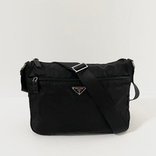 Prada Black Nylon Leather Camera Shoulder Bag Authentic Women's Crossbody