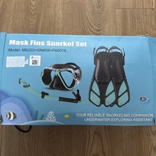 Zenoplige Snorkel Set Adults with Flippers, Snorkel Mask with Adjustable Swim Fi