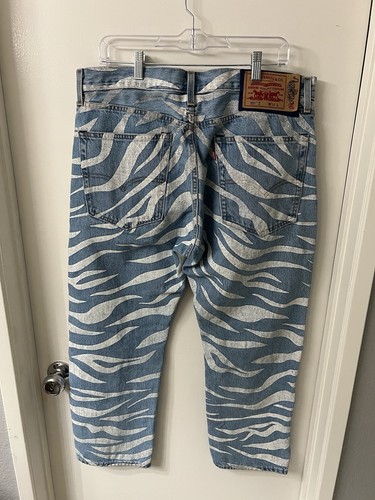 Levi’s X Clot Tiger Print Straight Leg Jeans RARE - Picture 2 of 7