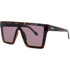 Quay Unisex Sunglasses Tortoise Acetate Shield Full Rim Frame HINDSIGHT TRT/SMTP