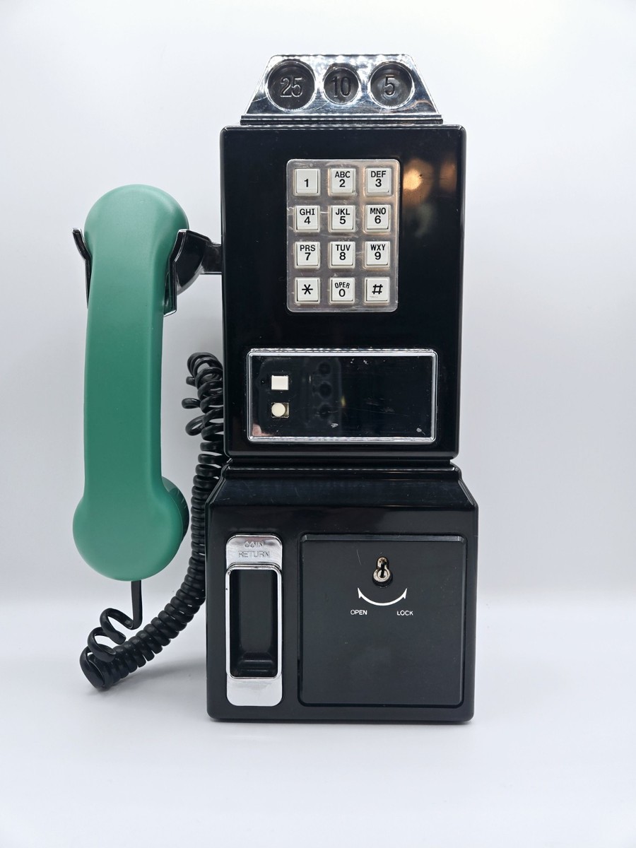 1980s vintage Teleconcepts pay phone 13.5” Retro coin bank-prop NO