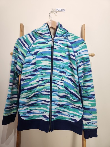 Lululemon Blue Green Printed Sciba Hoodie Activewear Fleece Lined Size S