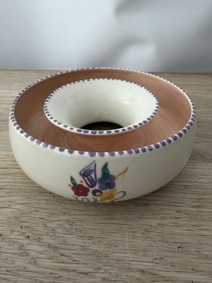 Poole Pottery Floral Posy Bowl Ring Vase Studiokeramik 13 cm
