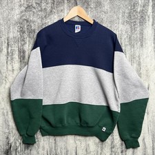 Vintage 90s Russell Athletic Colorblock Crewneck Sweatshirt Green XL Made In USA