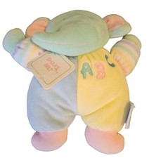 Eden Elephant ABC Plush Lovey Pastel Colors Rattle Toy 7  Vintage Stuffed Animal