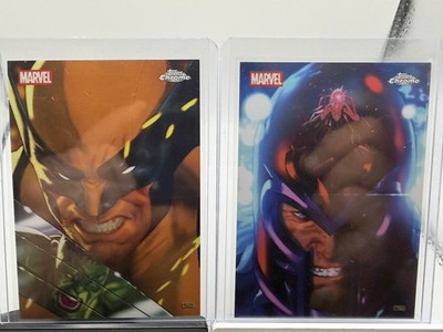 2025 Topps Marvel Reflections X Men Wolverine & Hulk And Magneto & Prof X  Dual