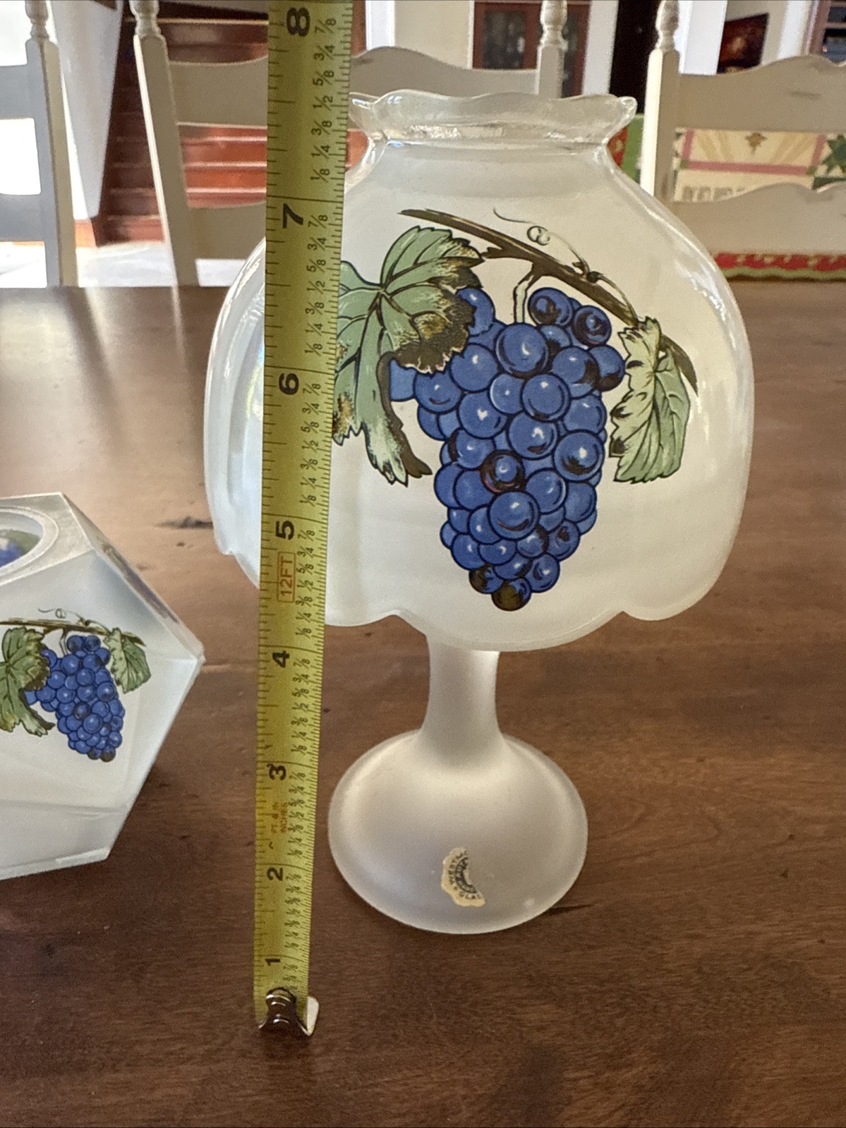 Westmoreland Glass Frosted Grapes Tea Light Fairylamp Set Original Price Tag