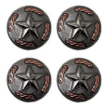 Set of 4 Conchos Western Saddle Tack Copper Lone Star Co548