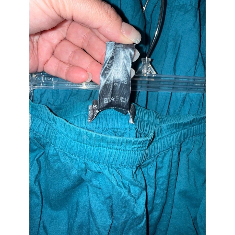 Koret Teal 蓝色分层长裙波西米亚节日弹性腰棉混纺 — 第 3/4 张图片