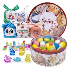34 6 Bath Bombs with Crystal Toys Inside for Kids, 34PCS Organic Surprise B...
