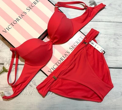 Victoria's Secret Ensemble Bikini 2 Pièces Push-Up Amovible Twist Rose - Photo 1/4