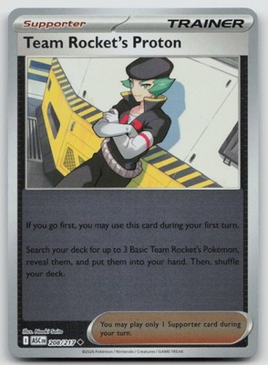 Team Rocket's Proton 208/217 Uncommon Ascended Heroes Pokemon Reverse Holo NM