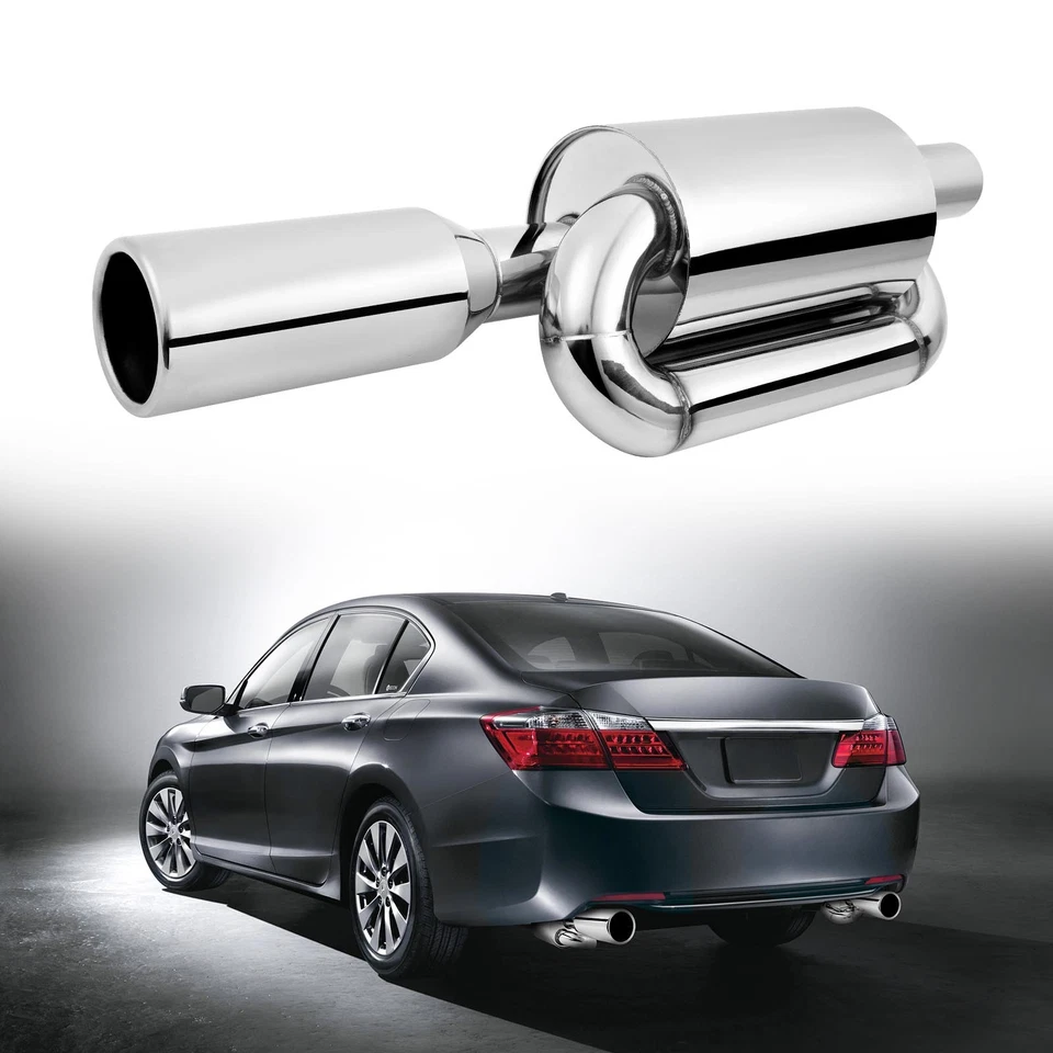 Silenciador de escape de doble bucle 2,5" ID 4,0" punta inoxidable para Mercedes-Benz C63 AMG Foto 4 de 4