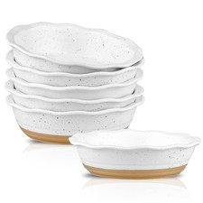 VH Ceramic Pot Pie Pans Set of 6, 6 Inch, White