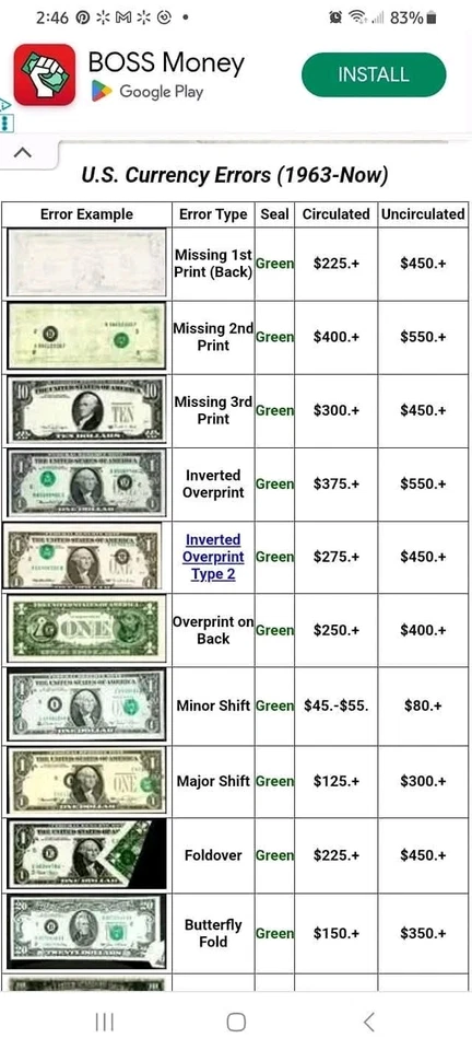 Error de tinta insuficiente de $1 2013. Falta segunda impresión Foto 3 de 3