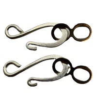 Simple Sterling Silver Hook And Eye Clasp Jewelry Making Findings Qty: 2 Sets
