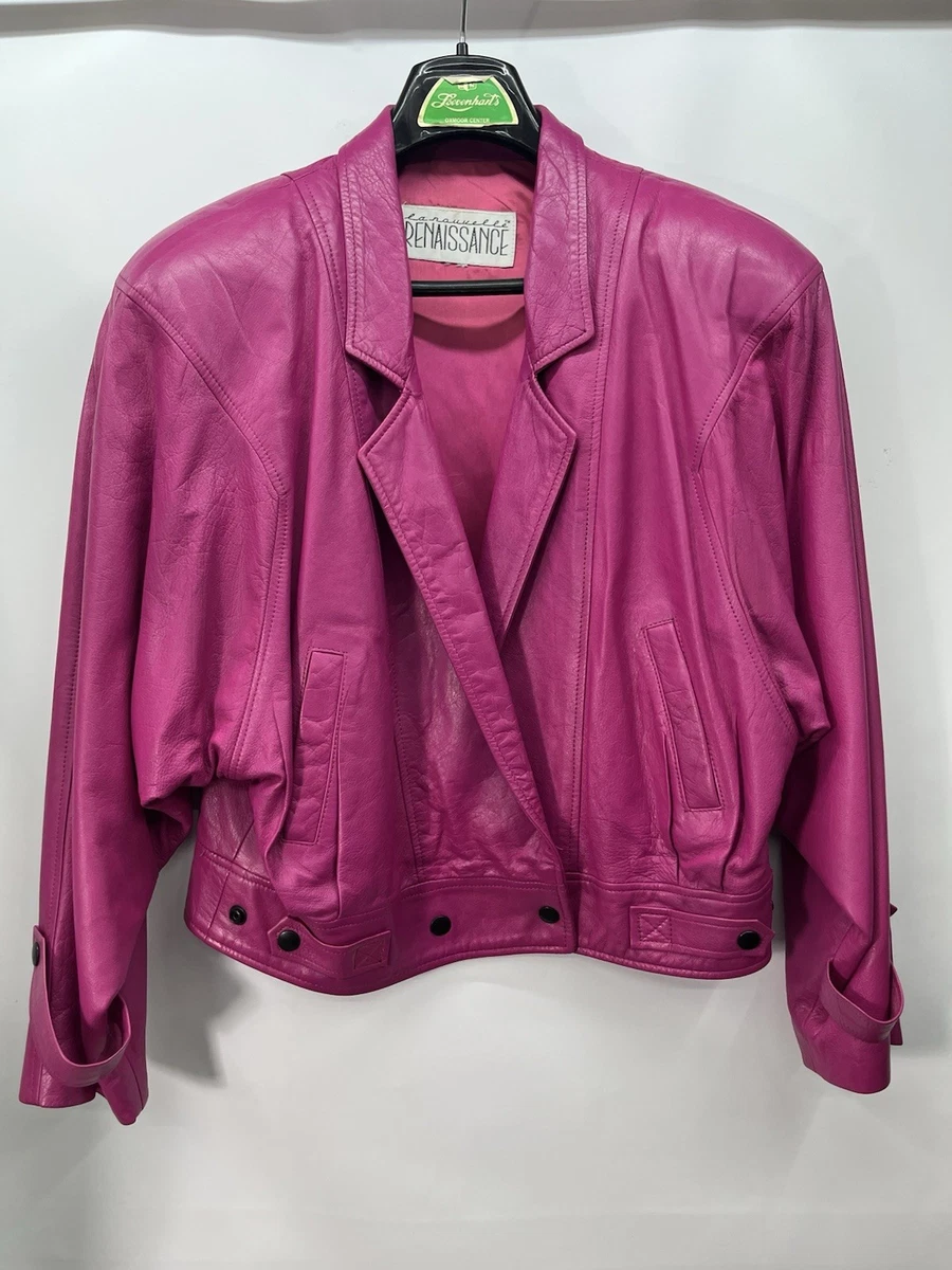 vintage ピンク シープレザー ジャケット 80s 90s Pink Leather 1980s Vintage Coats, Jackets & Vests for Women for