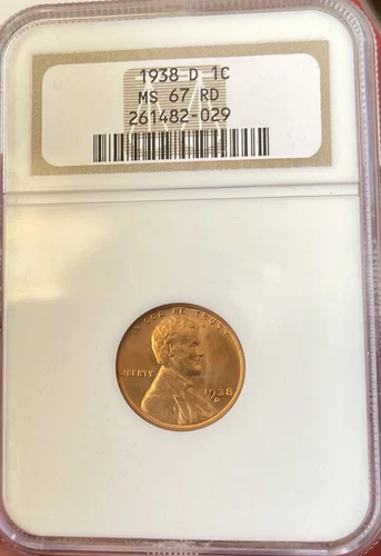 1938 D Lincoln Wheat Cent 1C NGC MS 67 RD