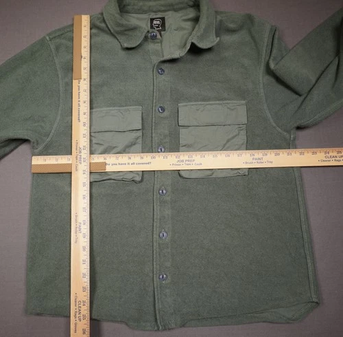 Brain Dead Jacket Mens Large Green Military Button Front Shacket Streetwear LA image 7