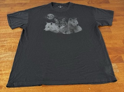American Eagle Wolf Men s T-Shirt Wolves Graphic Tee XL Charcoal Gray