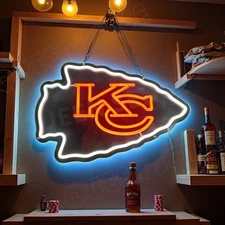 Kansas City Chiefs LED Neon Sign With Dimmer USB Powered Adjustable Light