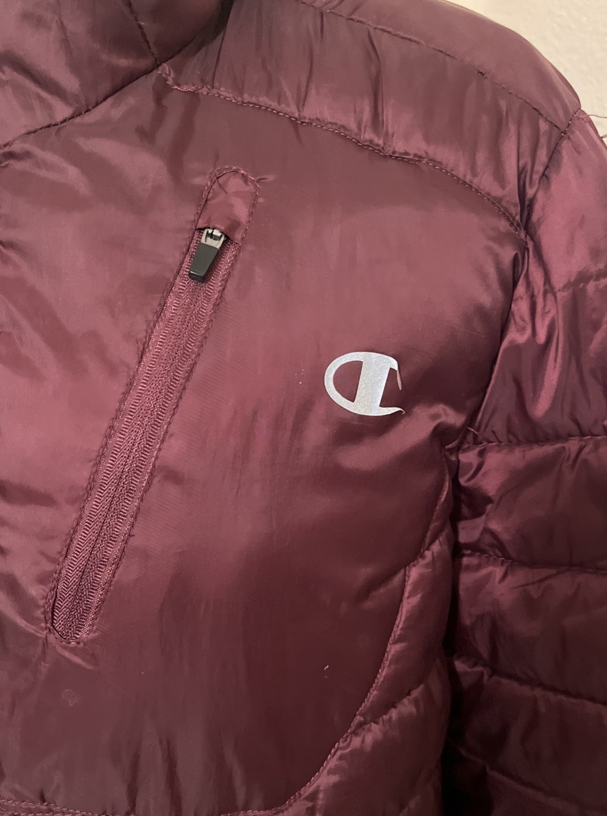Champion Authentic Puff Maroon Medium Jacket. 1r. - image 3