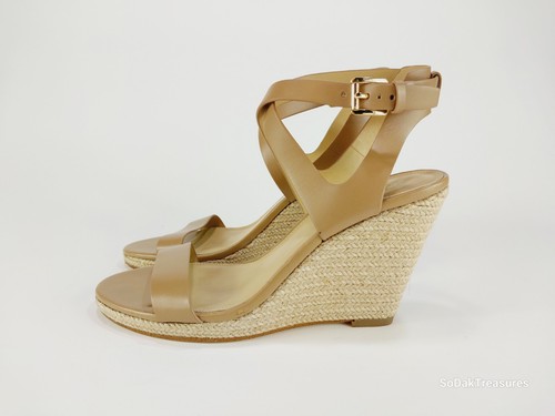 Michael Michael Kors Kaylee Espadrille Platform Wedges Beige Womens 9 - Picture 3 of 10