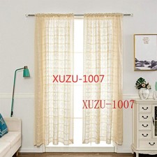 Vintage Boho Crochet Lace Curtain Window Drapes Living Room Farmhouse Home Decor