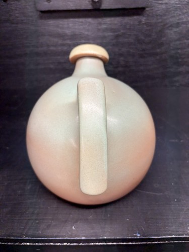 A Unique Vintage Mid Century Rum Rill Two-Tone Ceramic Ball Pitcher/Jug With Lid - Picture 6 of 16