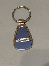 Crown Honda Chrome Vintage Keychain Key Chain Ring Teardrop