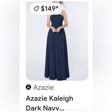 New with tag Azazie Navy Blue Formal Gown size A6 party graduation