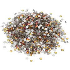 SS16/1440Pcs Glass Diamante Rhinestone, Man Made Gems, Red Yellow Gradient