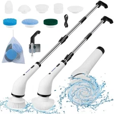 8 IN 1 Electric Spin Scrubber Cordless Power Cleaning Brush Rechargeable USA