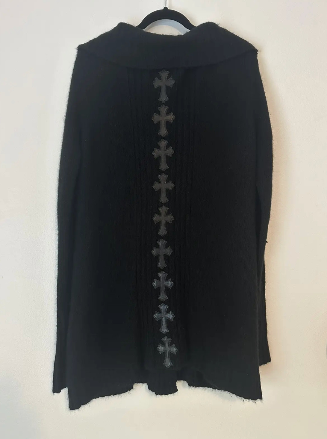 Chrome Hearts Vintage 90's Cashmere Cardigan with Flooded Cross Patched Spine