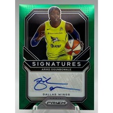 2022 Panini Prizm WNBA Green Prizm Signatures Arike Ogunbowale Wings SG-AOG