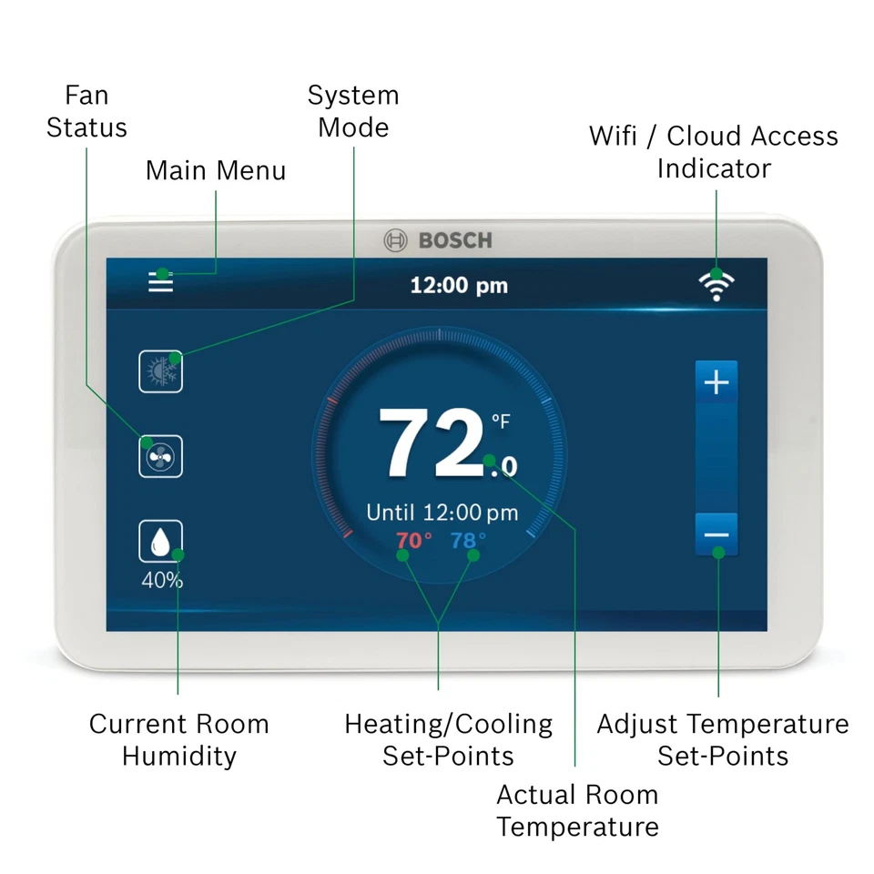 Bosch Connected Control BCC110 Smart Phone Wi-Fi Thermostat - Compatible with... - Image 2 of 4