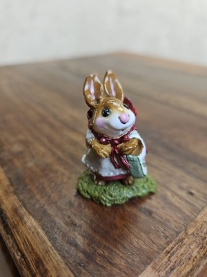 Wee Forest Folk 'Windy Day' Bunny (B-13) Tulip Bag Retired A. Petersen Pampered