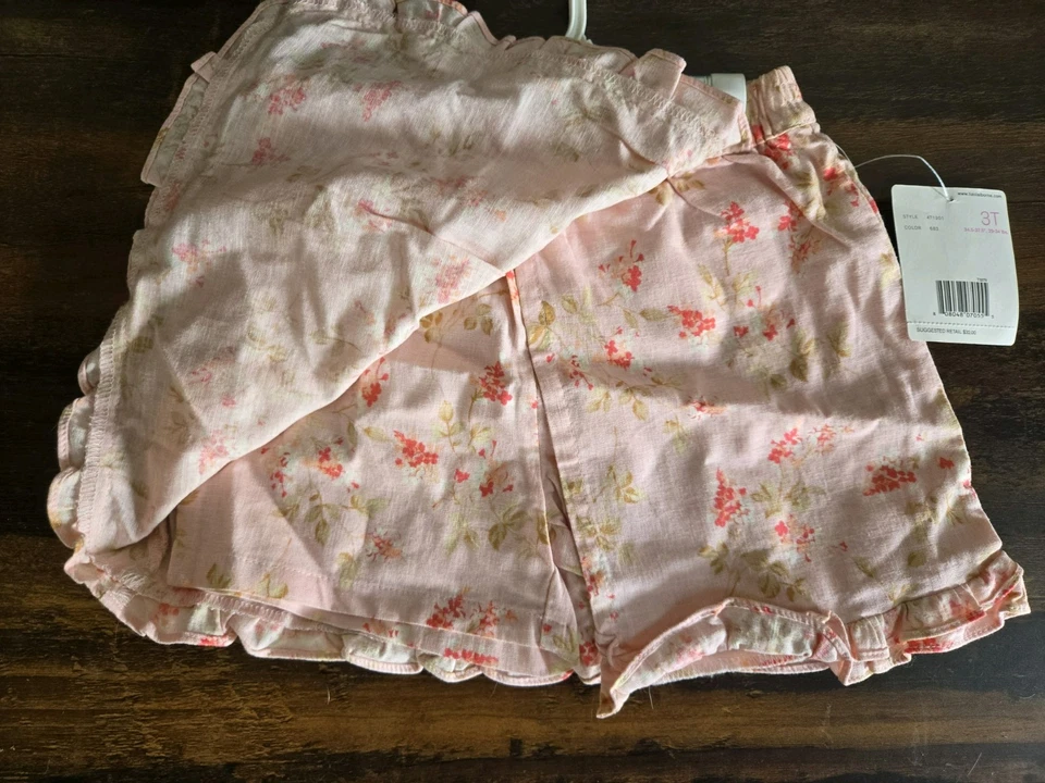 Nuevo con etiquetas Liz Claiborne Kids 3T Niño Pequeño Skort/Shorts/Falda, Rosa Floral Lino - ¡NUEVO! Foto 2 de 4