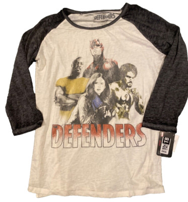 Defenders Shirt Women Medium Beige Marvel Comics Netflix Graphic 3/4 Sleeve Top