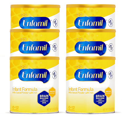 Enfamil Infant Formula 6-Pack, Milk-based Powder w Iron, 12.5 OZ