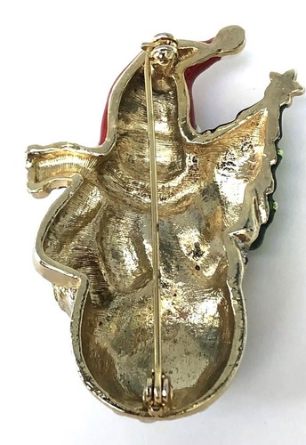 Schneemann Vintage Strass Weihnachtsbaum Brosche Anstecknadel - Bild 4 von 5