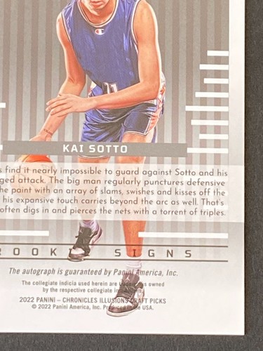 Kai Sotto 2022 Panini Chronicles Illusions Draft Picks Auto RC - Picture 9 of 10