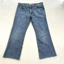 AEROPOSTAL Jeans Drigs Slim Boot Cut Mens 36X32 (Actual 37x29) Frayed Hem