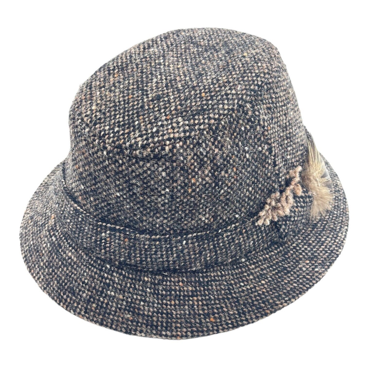 Vintage HANNA HATS Mens S Donegal Tweed Original Walking Hat Wool Bucket  Cap NOS