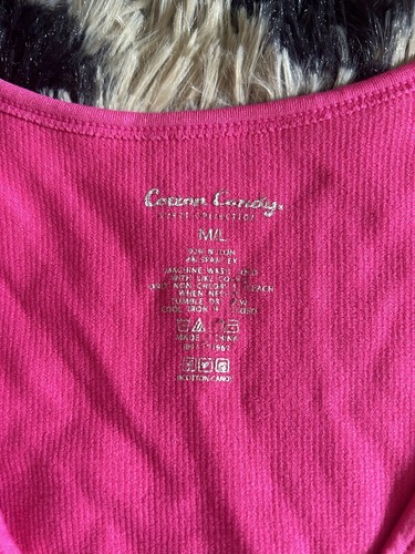 Women’s Y2K Stretchy Ribbed Sexy V Neck T Shirt Top Short Sleeve Shirt Hot Pink - Picture 5 of 5