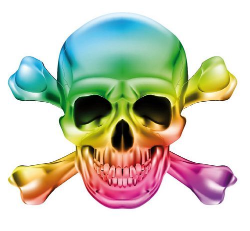 Autoaufkleber Sticker Totenkopf Skull Regenbogen Aufkleber-image